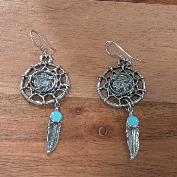 Sturgis Turquoise Windcatcher Earrings - Picture 2 of 3